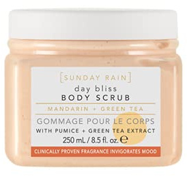 Sunday Rain Day Bliss Brightening Natural Gentle Body Scrub for Extra Smooth & Soft Skin, with Mandarin & Green Tea Extract, 250ml