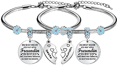 Angelra Armbänder Beste Freundin Geschenk Freundschaft Zum Gravur Du Bist Immer Meine Schwester, Auch Meine Freundin Armband Geburtstag (DU)