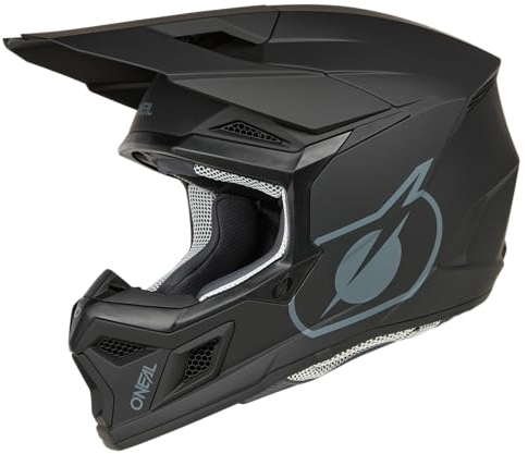 O'NEAL | Motocross-Helm | MX Enduro | ABS-Schale, Lüftungsöffnungen für optimale Kühlung | 3SRS Helmet SOLID V.24 | Erwachsene | Schwarz | Größe L