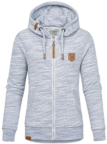 REPUBLIX Damen Sweatjacke Hoodie Sweatshirt Pullover Zipper Jacke RD-020 Blau S