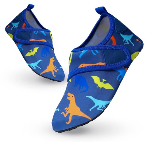 Escarpines Niño Niñas Zapatos de Agua Playa Antideslizante Secado Rápido Zapatillas de Piscina Descalzo, 1# Azul Oscuro, 22-23 EU
