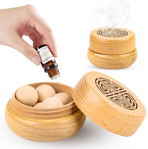 AKONE Diffusore di oli essenziali, piccolo diffusore di aromi in legno contro le zanzare, diffusori di oli profumati per ambienti, diffusore di profumo volatile, specifico per oli essenziali (G)