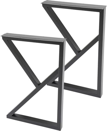 XUEMANSHOP 2 Patas de Mesa de Metal Negro, Capacidad de Carga Total de 200 kg, 45x9x70cm, Patas para Muebles, para escritorios, mesas de salón, sillas