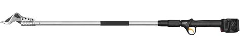 Tijera Eléctrica de poda en altura Profesional sin cables. Corte Ø 40mm. Longitud pértiga 215 cm. Hasta 8 horas autonomía. Incluye dos baterías de litio recargables (215cm). Poda Eléctrica.KAMIKAZE