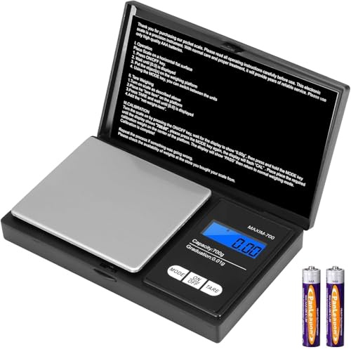 SQUADO Bilancia di Precisione 500g/0.01g - Bilancino Portatile Digitale per Gioielli e Farmaci, con Display LCD e 7 Unità di Misura, Ideale per Uso Professionale e Domestico