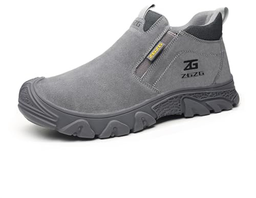 Webrosistol Chaussures de Securite Homme Cuir Slip on Baskets de Sécurité Embout en Acier Protection Chaussure de Travail pour Soudeurs