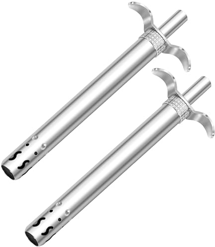 Easy Grip Premium Waterproof Stainless Steel Matt Finish Regular Gas Lighter for Gas Stove, Restaurants & Kitchen Use (2pack)