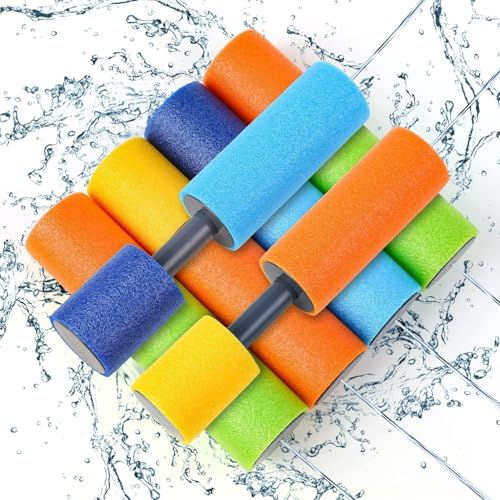 DERAYEE Pistolet à Eau pour Enfant,6 PCS Pistolet à Eau en Mousse, Jouets d’été pour la Plage,Le Jardin et la Pisine