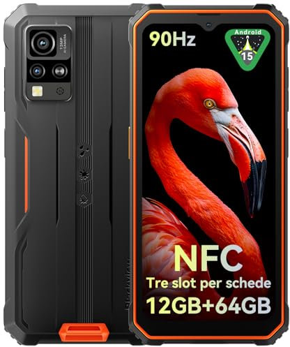 Blackview BV4800SE Andriod 15 Outdoor Handy Ohne Vertrag, 12GB+64GB/2TB TF, Gemini AI 90Hz 6.56' HD+ Display Outdoor Smartphone Ohne Vertrag, 16MP+8MP Octa-Core, IP69K Buastellenhandy NFC/IP68