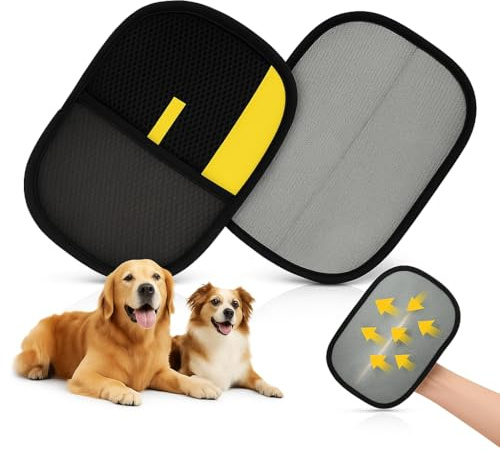 2 PCS Guantes De Eliminación Estática De Pelo De Mascotas,Manopla Quita Pelos Mascota Para Perros Y Gatos,Guantes Antipelos Para Sofás, Ropa, Tapicería, Coche, Alfombras, Cepillado Y Lavado