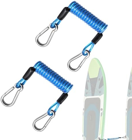 Surfboard säkerhetskoppel – robust kontakt med karbinhake, 2-delad förlustsäker kajakkoppel, för camping och utomhusaktiviteter, båtsport, marina applikationer och