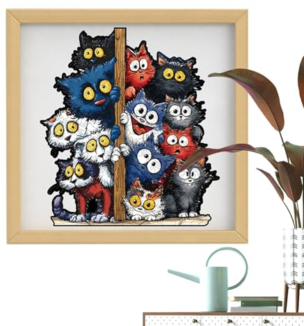 De Madera De Gato Kit De Juguete De Decoración De Precisión | De Gato De Madera Para Amantes Adultos Niños Estantería De Pared Hogar Familia Amigos