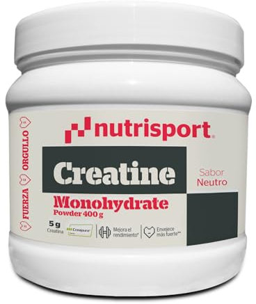 NUTRISPORT - Creatina 400 Monohidrato 400g | Máxima Pureza >99% | Aumenta Fuerza y Rendimiento | Sin Aditivos | Para Deportistas y Entrenamientos de Alta Intensidad |Sin Sabor para Mezclas Versátiles