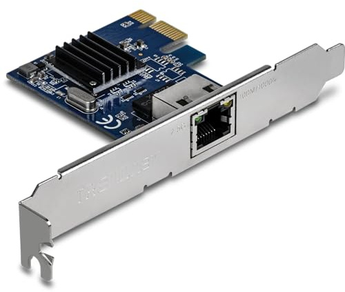 TRENDnet, TEG-25GECTX, PCIe 2.5Gbase-T Netzwerkadapter, Konvertiert PCie Slot in 2.5G Ethernet Port, 802.1Q VLAN Tagging, Standard und diskrete Medien inklusive, 9KB Jumbo Frames