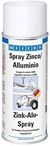 Weicon Spray Zinco 400 ml, vernice antiruggine per tutti i metalli, protezione dalla corrosione, Colore: zincato a caldo leggermente invecchiato