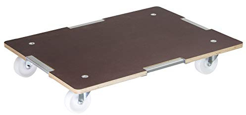 WAGNER Transportroller Transporthilfe I Schichtholz mit Grip 80 x 60 x 13,5 cm, Tragkraft 400 kg I Stapelbehälter I Rollbrett I Griffe & Ladungssicherung I Möbelroller für Umzug I FSC® I Made in DE