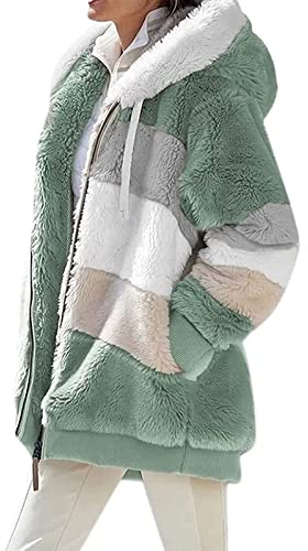ABINGOO Mujer Abrigo Invierno Chaqueta Talla Grande Sudaderas con Capucha Grueso Abrigo Cálido Outerwear con Bolsillo Cremallera Cardigan