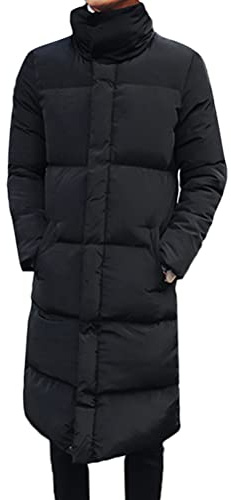 shownicer Manteau d'hiver à Manches Longues pour Hommes Chaud Épais Parka Multi-Poche Doudoune Longue Outdoor Blousons zippée Veste