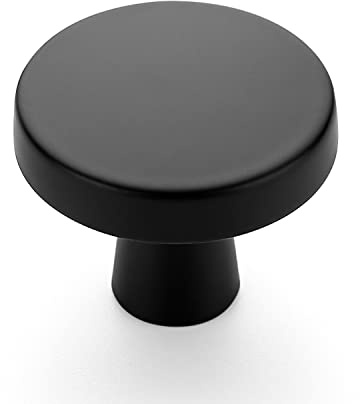 Ravinte 25 Pack Drawer Pulls 1-1/4 Inch Kitchen Cabinet Knobs Solid Round Dresser Drawer Knobs Matte Black Dresser Knobs Drawer Knobs Simple Cabinet Hardware for Cupboard Drawer Pulls