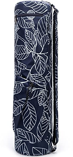 HAGUSU Yoga Mat Bag, Waterproof Yoga Bags and Carriers for Women Men with 2 Multi-Functional Pockets, Full-Zip Exercise Yoga Gym Bag Mat Carry Bag with Adjustable & Breathable Shoulder Strap