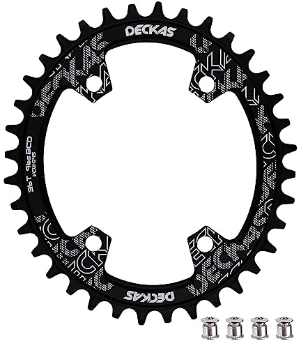 DJC Bike Chainring Asymmetrical 96BCD Narrow Wide Tooth MTB for XT SLX M6000 / M7000 / M8000 / M9000 7/8/9/10/11/12 Speed Aluminum 7075 30T 32 34 36 38T (3# Oval Black, 34T)