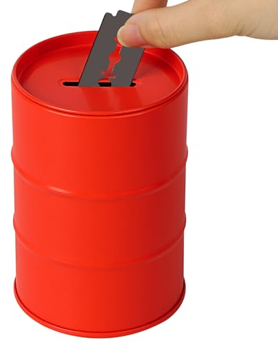 Linkidea Caja de contenedor de eliminación de cuchillas de afeitar de seguridad, caja de eliminación de cuchillas de metal, banco seguro para almacenar cuchillas desperdiciadas usadas (rojo)