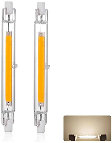 Lampadina R7S LED 118mm Dimmerabile, Lampada LED R7S 118mm 30 Watt Sostituisce Alogena J118 300 Watt, Bianco Naturale 4000K 3000LM, Senza Sfarfallio, 360° Luce R7S COB LED Lineare Proiettore, 2 Pezzi