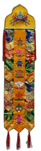 Banderas de oración, 83 cm, salón budista, templo, decoración del hogar, ocho banderas auspiciosas de Buda, construcción de banderas de oración