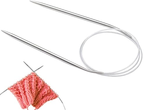 1PCS 4mm Circular Knitting Needle – Smooth Stainless Steel Double-Pointed Round Needle, 120cm, Ideal for Knitting Sweaters, Scarves, Hats, Blankets, Gloves, and DIY Projects