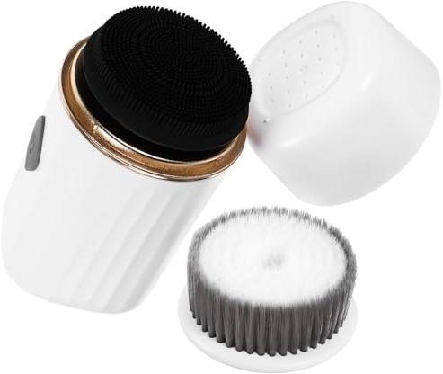INOOMP Spazzola Elettrica per Pulizia del Viso Setole Morbide, Scrub Esfoliante Viso Portatile 2 in 1 per Rimozione Punti Neri e Pulizia Profonda dei Pori