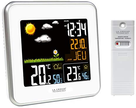 La Crosse Technology - WS6821 Station Météo avec écran Colorée - Blanc