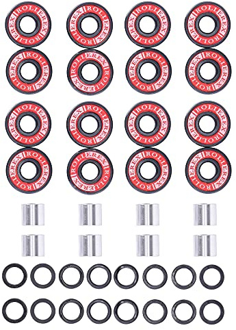 Adventure World Atlas 608-2RS Pre-Lubricated Skate Wheel ABEC-7 Bearings, Spacers & Washers Kit– for Roller Skates, Inline Skates, Roller Blades, Scooters, & Skateboards (16-Pack)