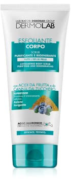 Dermolab - Scrub Esfoliante Corpo, per Tutti i Tipi di Pelle, Effetto Idratante e Purificante, Favorisce la Microcircolazione e Stimola il Rinnovamento Cellulare, Dermatologicamente Testato, 200 ml