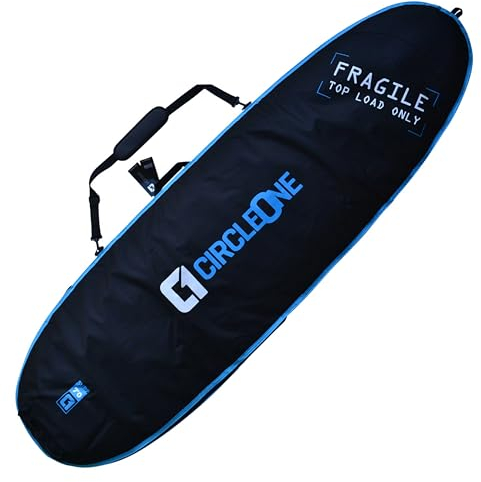 Circle One Surfbrett-Tasche, 2,1 m lang, dick gepolsterte, strapazierfähige Schaumstoffpolsterung, Griff und Schultergurt, Blau