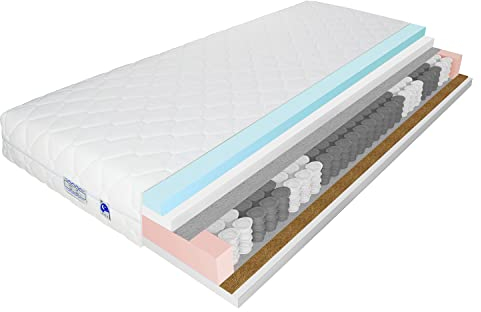 TULENA NOX Taschenfederkern Matratze 80x200 Federkernmatratze H3 + H4 Comfort 23cm hoch Probeschlafen Rollmatratze Wendematratze