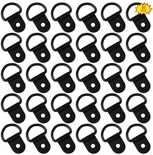 Yuehuabao 30 Pezzi Anelli di Ancoraggio Ganci Ad Anello a D Anelli di Fissaggio Anelli Kayak Ancoraggio del Carico per Sicurezza dei Carichi in Auto Rimorchio Barche Magazzino Rimorchio Nero