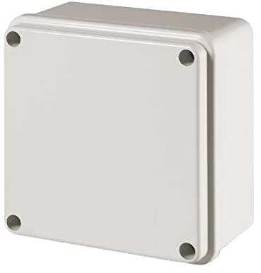 Scatola cassetta di derivazione 100x100x50 mm quadrata da esterno tenuta stagna grigio impermeabile con pareti lisce (100x100x50 mm)