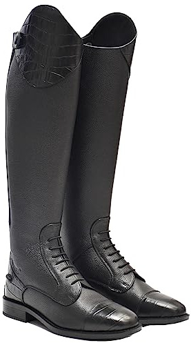 Rhinegold De-Luxe Leather Laced Riding Boot-8(42)-Calf 0-BK