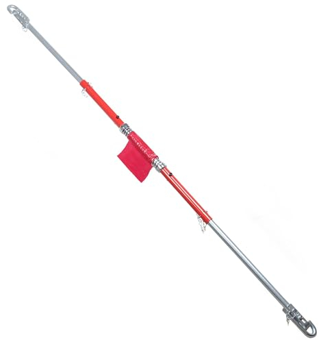 WilTec XPOtool Abschleppstange 3 teilig 1,8 m bis 2 t, Abschlepphilfe Schleppstange aus Stahl mit Warnfarbe, Fähnchen, Dämpfer und Tasche