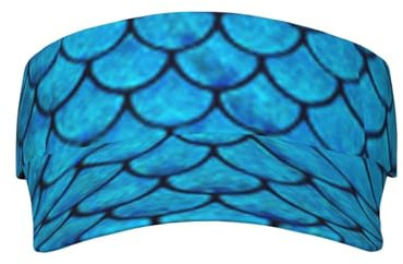 Pmnnerefaq Hacker Era Sonnenblende Kappe für Damen und Herren, verstellbare Sportmütze für Golf, Radfahren, Angeln, Tennis, Laufen, Joggen, Blaue Fischwaage, One size
