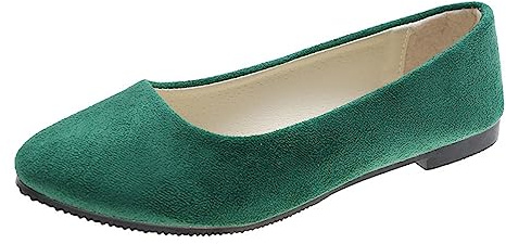 seiveini Ballerines Plates à Enfiler Femme Chaussures Plates Classiques Couleur Unie Chaussures de Marche Femme Printemps Automne Ballerine Femme Léger Confortable A Vert 39 EU