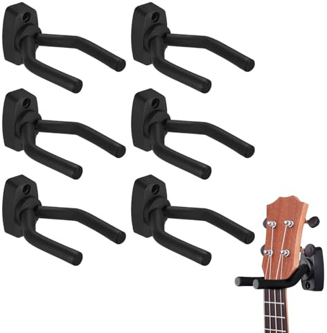 6 Pièces Support Mural Ukulele, Crochet de Guitare, Support de Guitare Souple, Support Mural Pour Guitare, Supports Muraux Pour Guitare, Crochet de Guitare Supports Muraux, Support Guitare Mural