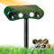 Repelente de gato ultrasónico, repelente de gatos solar de 2 modos, repelente de gatos al aire libre impermeable con luz LED y detector de movimiento, repelente de animales para gatos y perros ratones