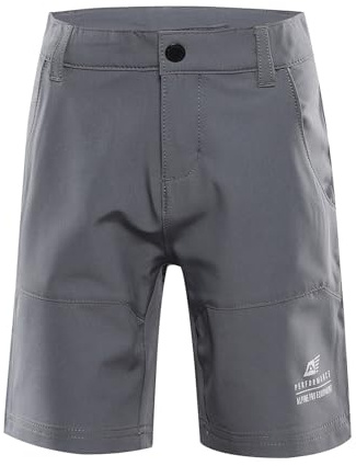 Alpine PRO Bako Kurze Hosen für Kindern, Outdoor Hosen, Kurze Sporthose für Jungen und Mädchen - Grau, 164-170