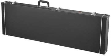 VEVOR Hartschalenkoffer für Bassgitarren, 122 cm rechteckiger Gitarrenkoffer, mit Schloss, Riegel, Schlüsselgriff, PVC-Polsterung, weiches Futter, Hartschalen-Case, für 99-118 cm Bassgitarren, schwarz