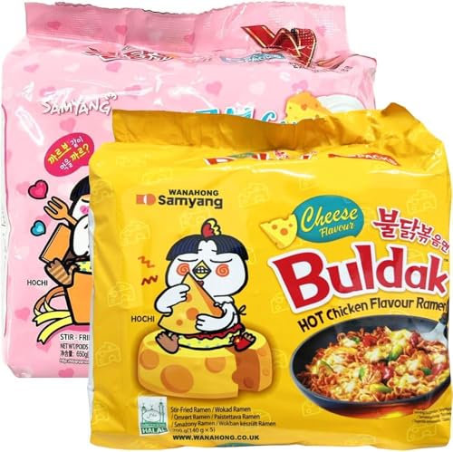 JD Samyang Hot Spicy Chicken Ramen Noodle Box (Carbonara Flavour 5 Packs & Cheese Flavour 5 Packs)