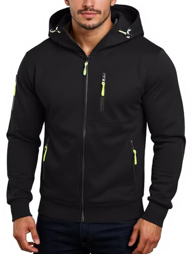 uxxnjfg Sudadera Hombre Cremallera Polar Chaqueta Hombre Invierno Deportiva Básica Casual Jersey Sudadera Ropa De Trabajo Termicas Entretiempo Sueter Sweatshirt(Negro,L)
