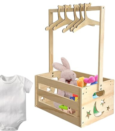 Fangfhai Armadio per baby shower con ganci, scatole di legno per vestiti per bambini, cesto per la cameretta dei bambini, per casa, camera da letto, riunione di famiglia, festa di compleanno, festa di
