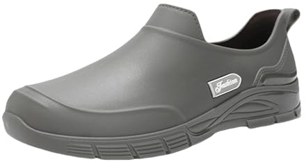 Bottes de pluie pieds nus pour homme, imperméables et antidérapantes, en caoutchouc, coupe-vent, confortables, respirantes, pour le jardin, la pêche et l'extérieur, gris, 44 EU
