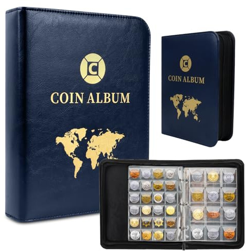 Münzen Sammelalbum 600 Taschen,Münzsammelalbum 3.5 * 3.5 cm/4.5 * 4.5 cm,Münzalbum 2 Euro,Münzen Aufbewahrung Album Transparent,Coin Album für Münzen,Briefmarken,Medaillen,Abzeichen